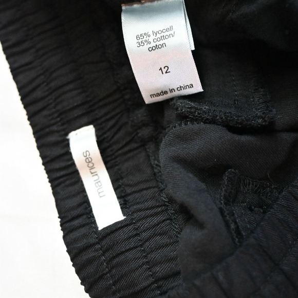 NEW Maurices 12 Black Stretch Pull On‎ Casual Pants - Picture 2 of 3